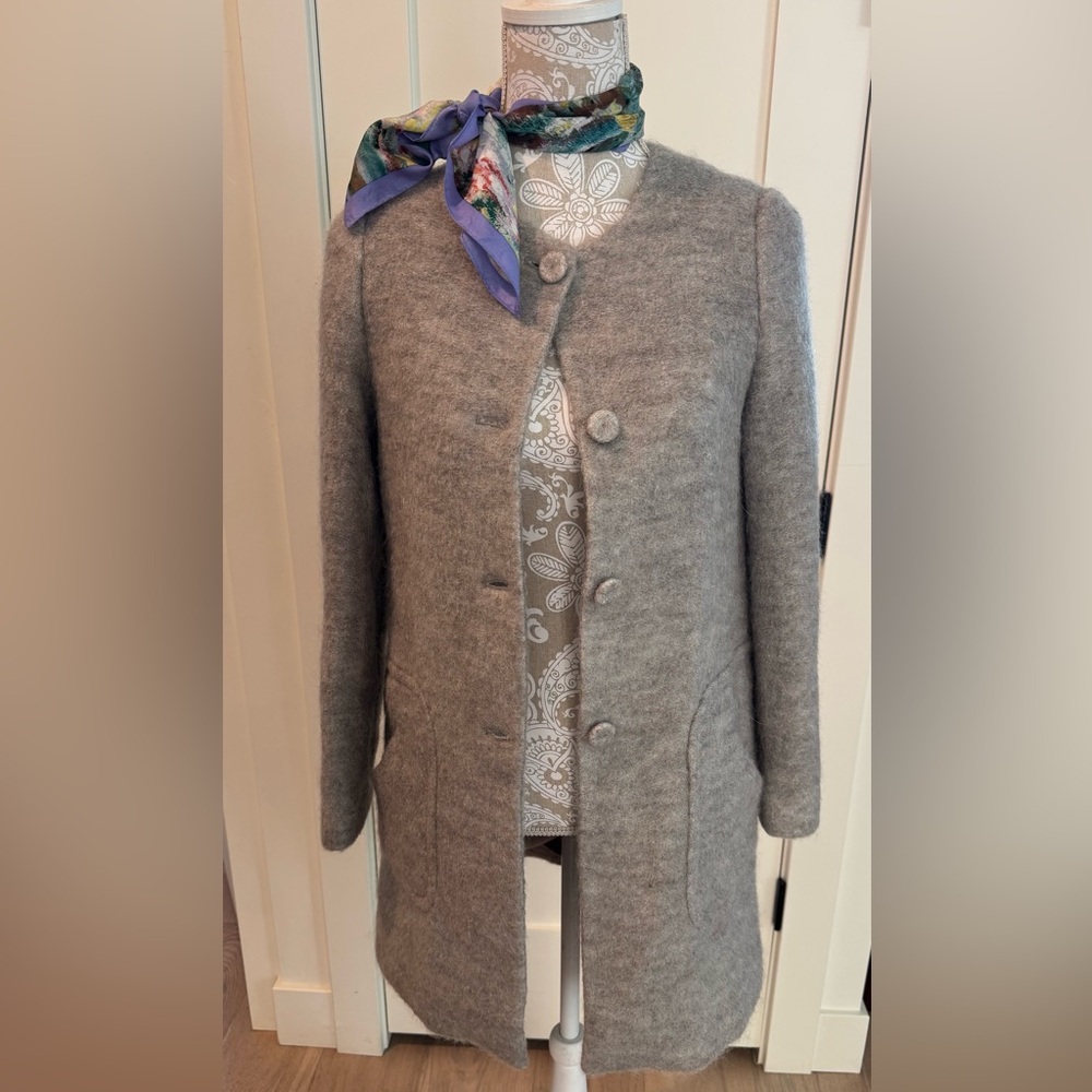 Zara Basic Outerwear Department Heather Grey Classic Top Coat 🚗